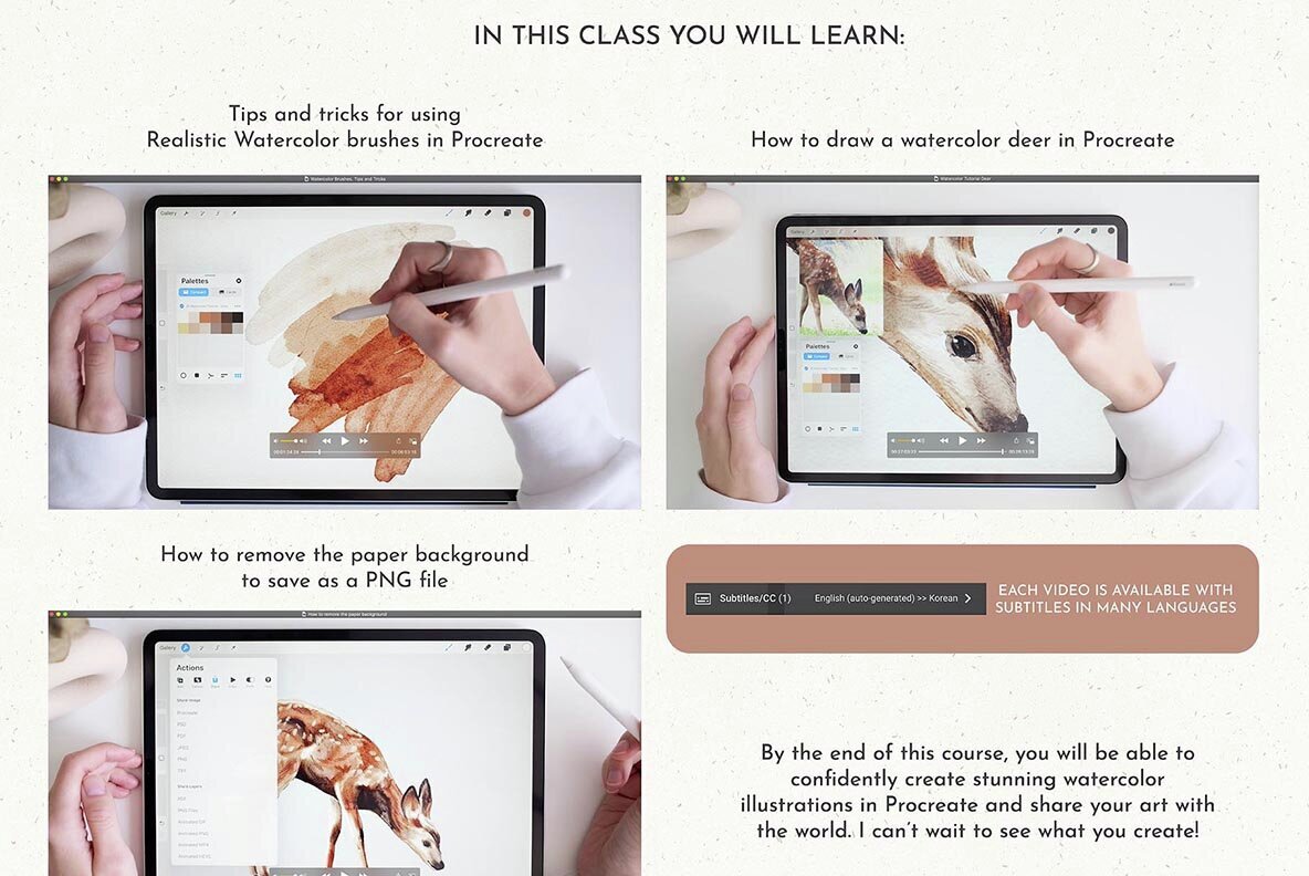 Realistic Watercolor in Procreate Tutorial Deer 3