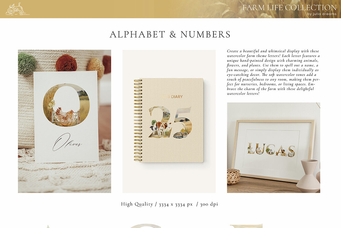 Farm Life Animals Watercolor Collection 5