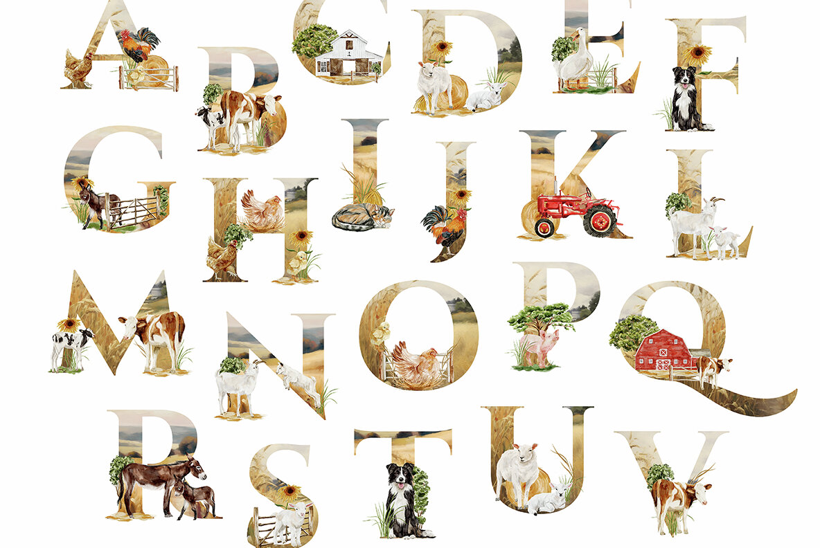 Farm Life Animals Watercolor Collection 6