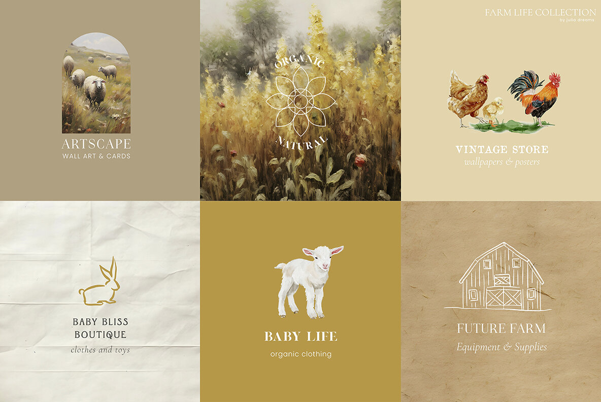 Farm Life Animals Watercolor Collection 12