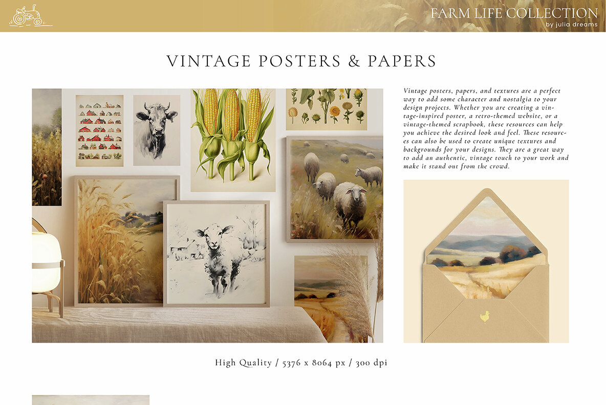 Farm Life Animals Watercolor Collection 13