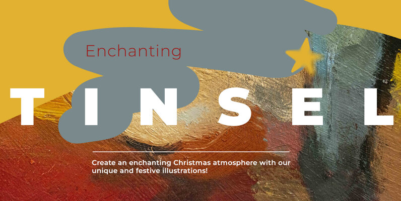 Tinsel Christmas Themed Shapes and Composition