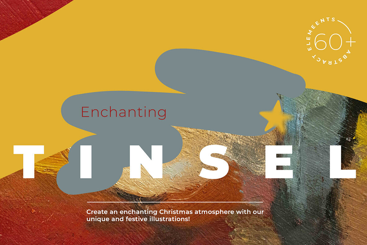 Tinsel Christmas Themed Shapes and Composition 1