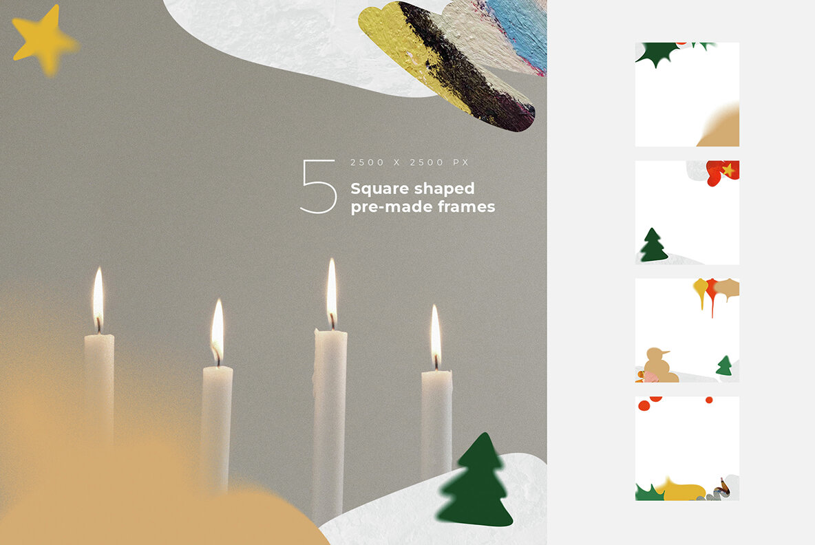 Tinsel Christmas Themed Shapes and Composition 7