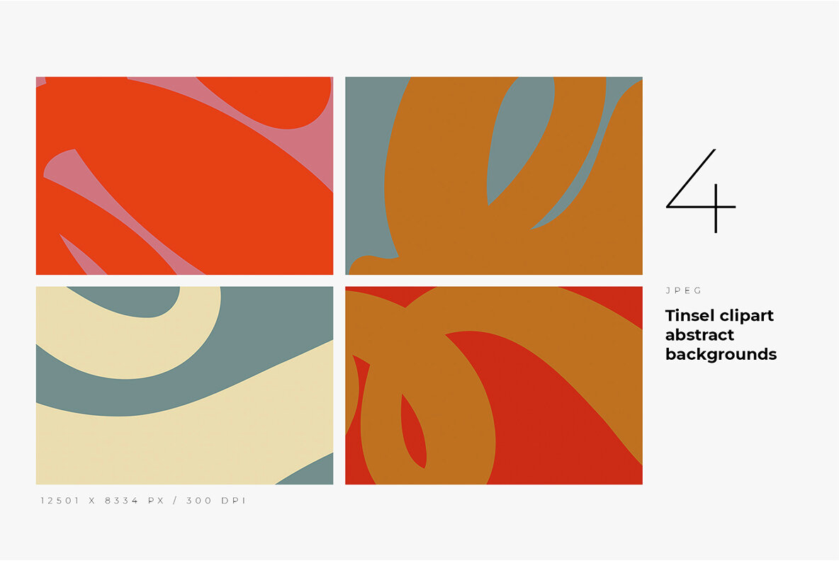 Tinsel Christmas Themed Shapes and Composition 13