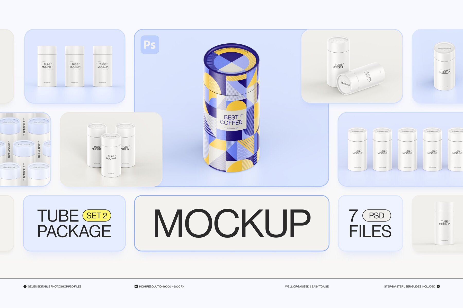Paper Tube Package Mockup Set 2 1