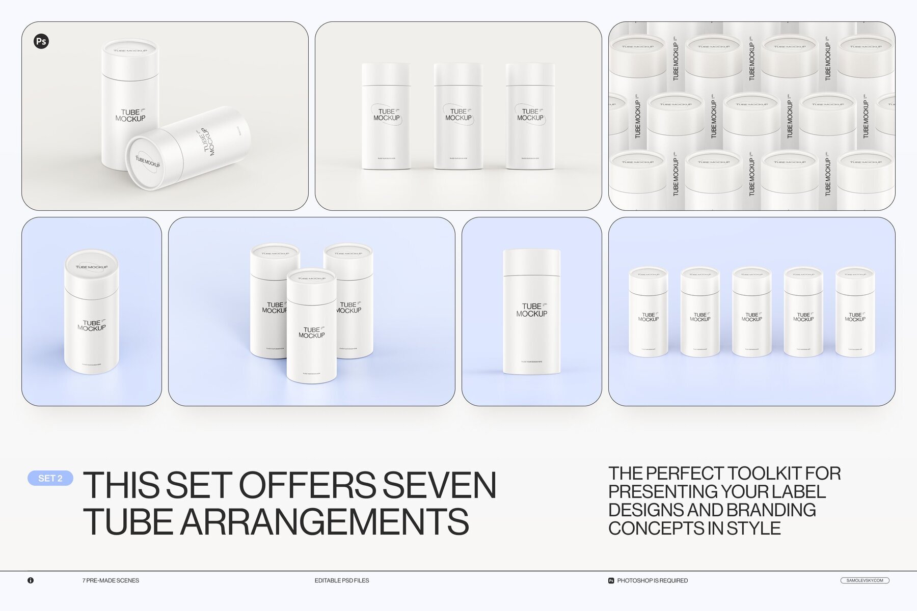 Paper Tube Package Mockup Set 2 2