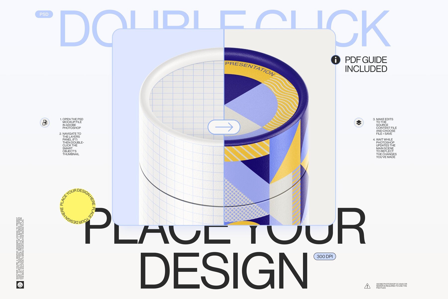 Paper Tube Package Mockup Set 2 3