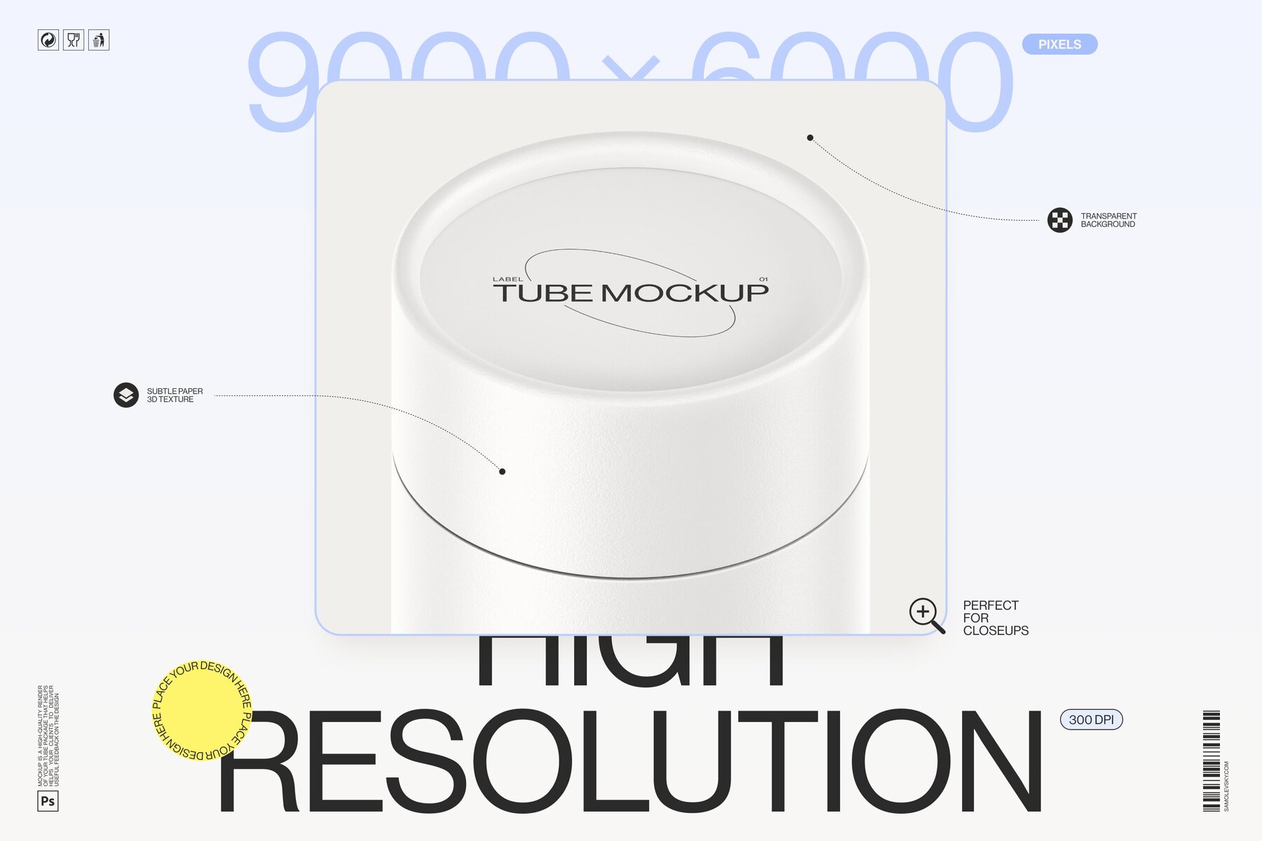 Paper Tube Package Mockup Set 2 9