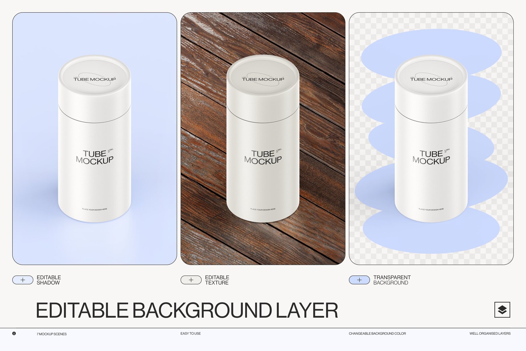 Paper Tube Package Mockup Set 2 12