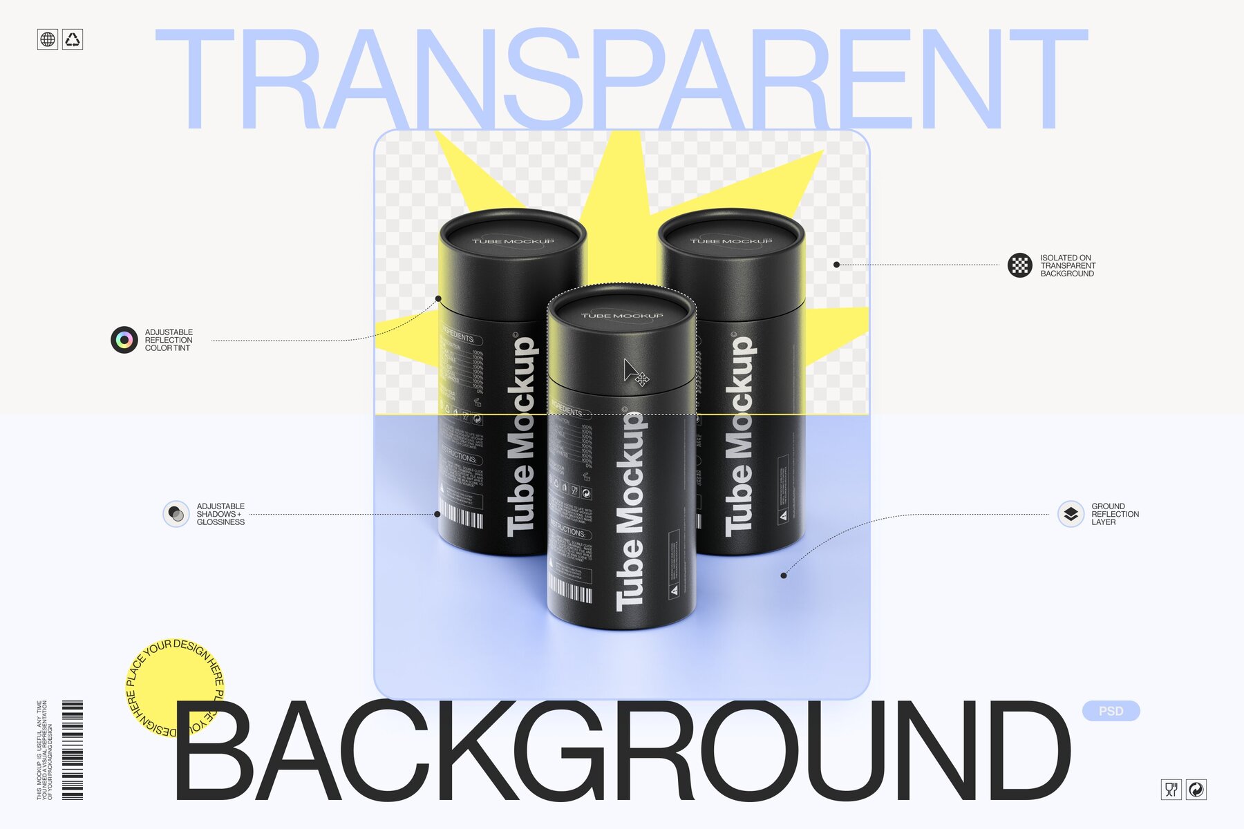 Paper Tube Package Mockup Set 2 14