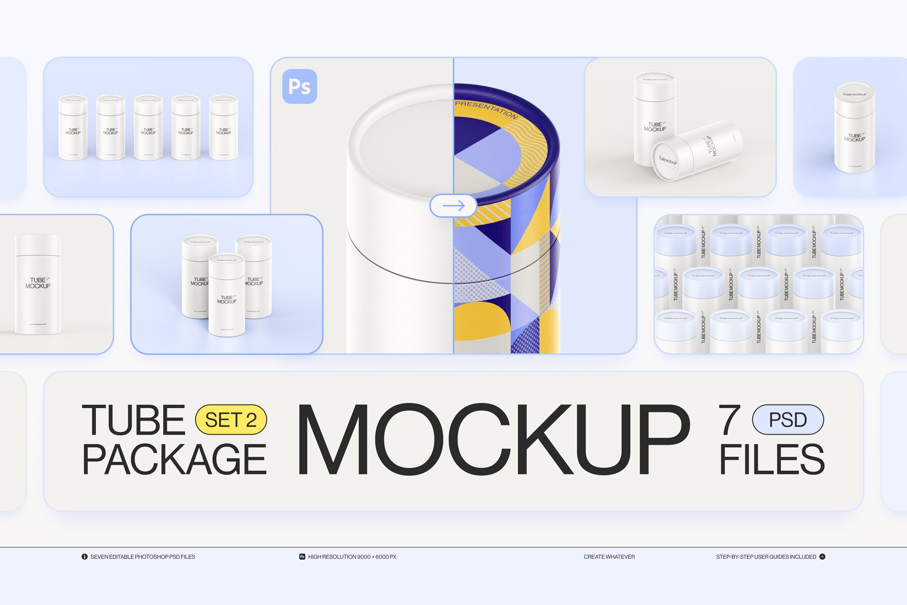 Paper Tube Package Mockup Set 2 17