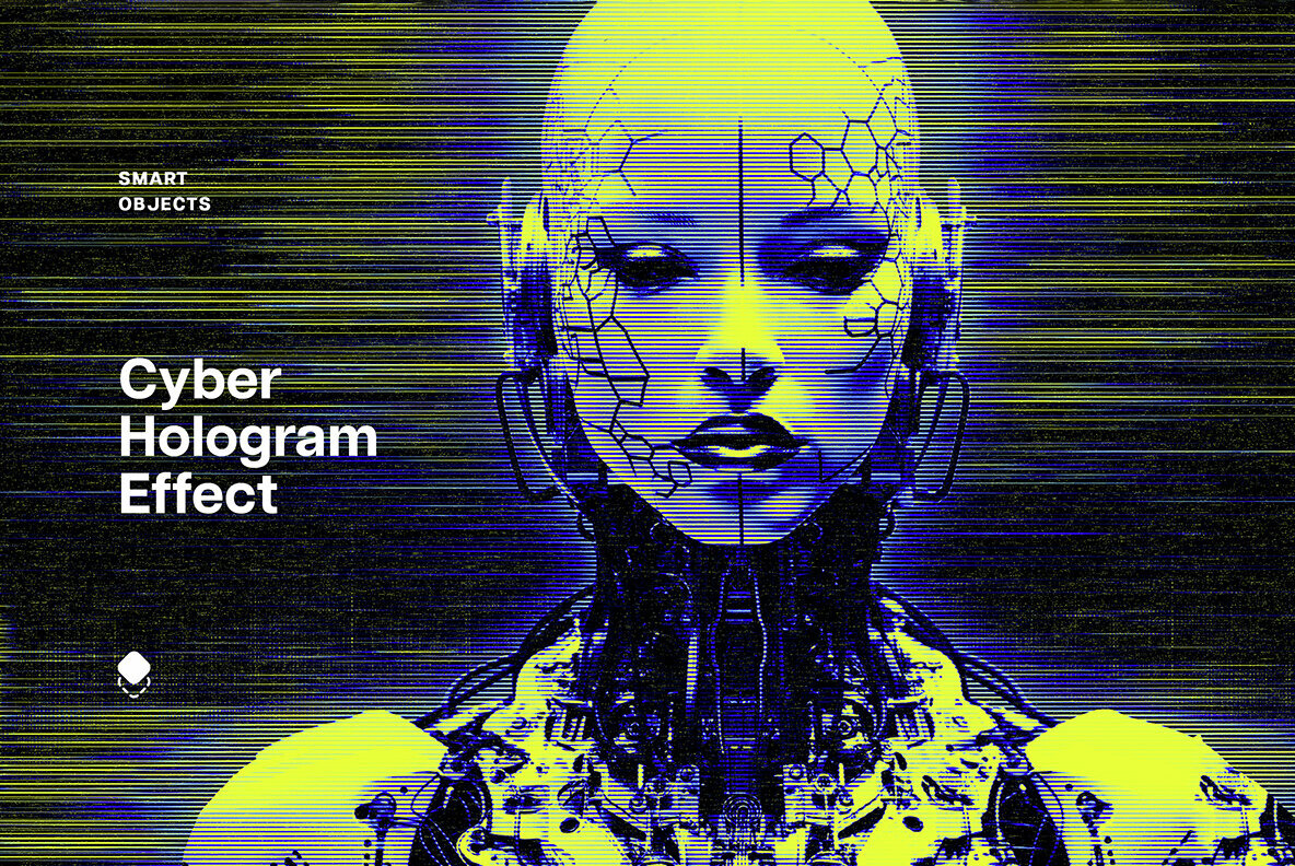 Cyber Hologram Photo Effect 1