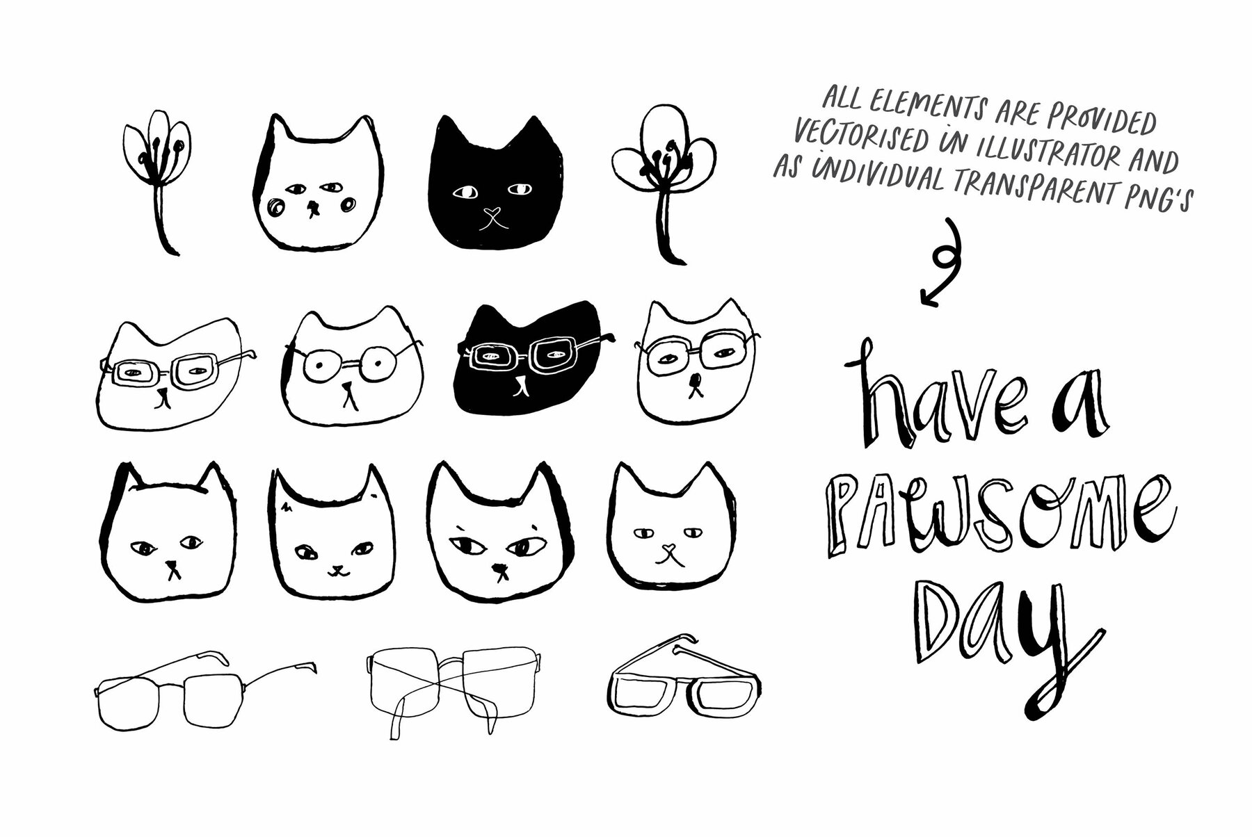 Pawsome Cats Seamless Pattern   Illustrations 4