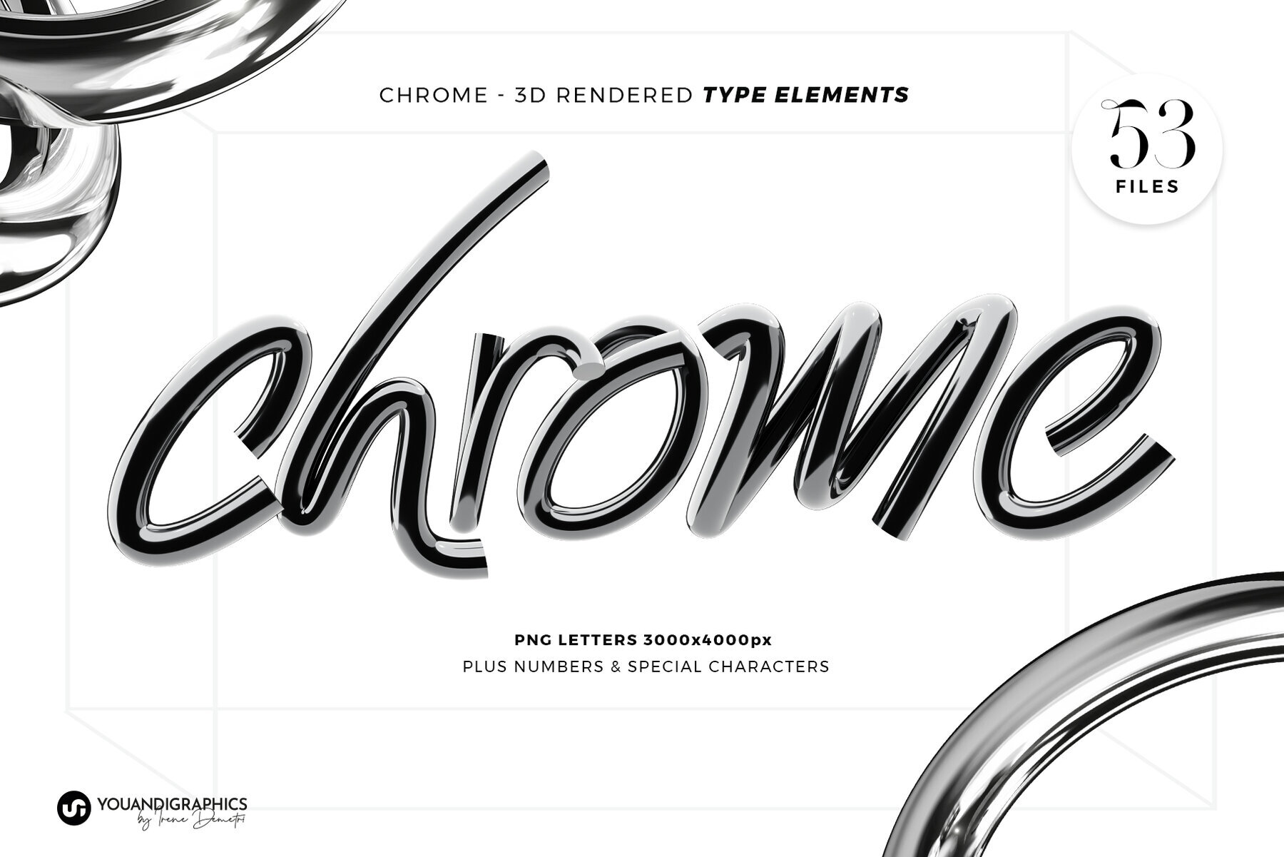 Chrome 3D Lettering set 1