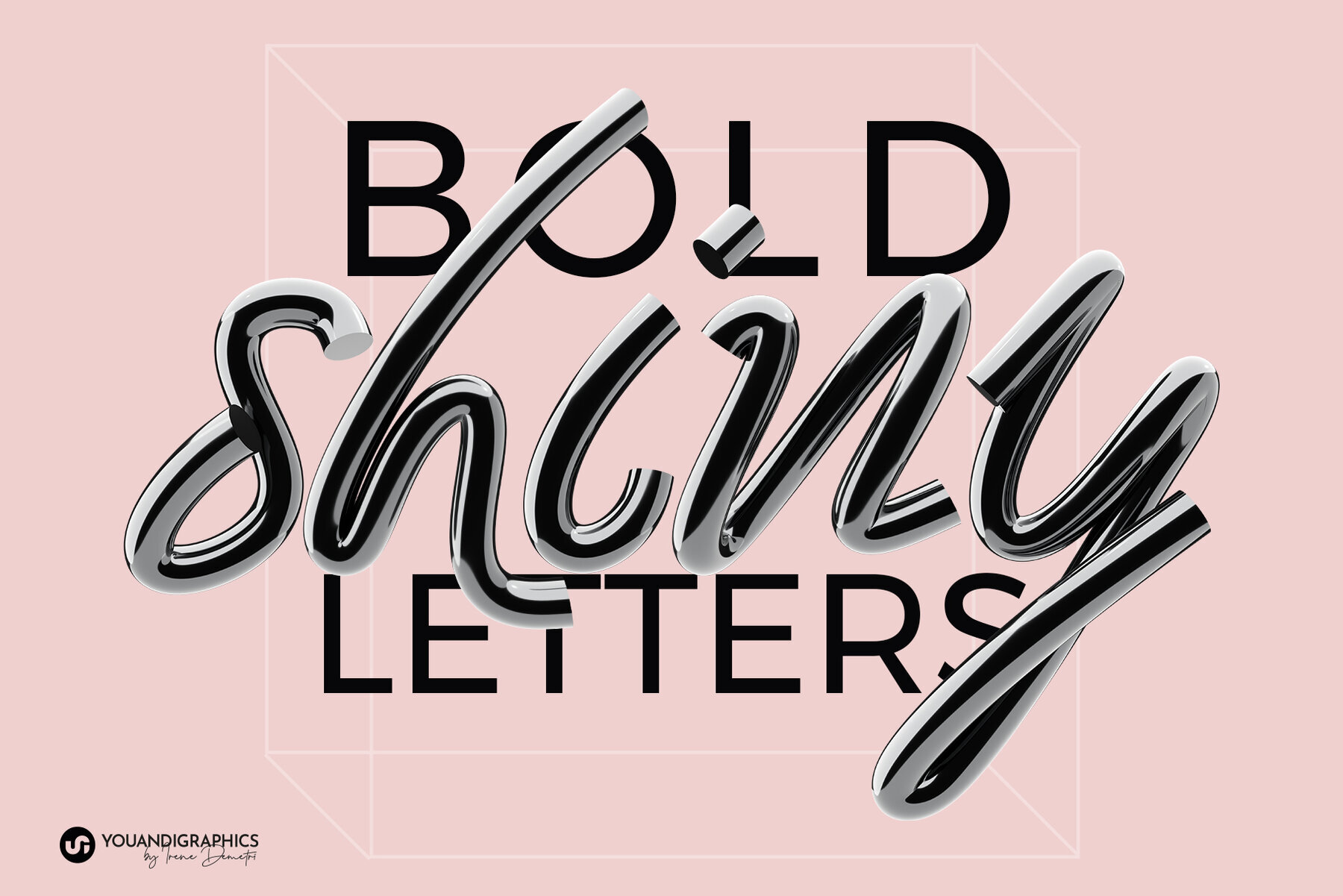 Chrome 3D Lettering set 2