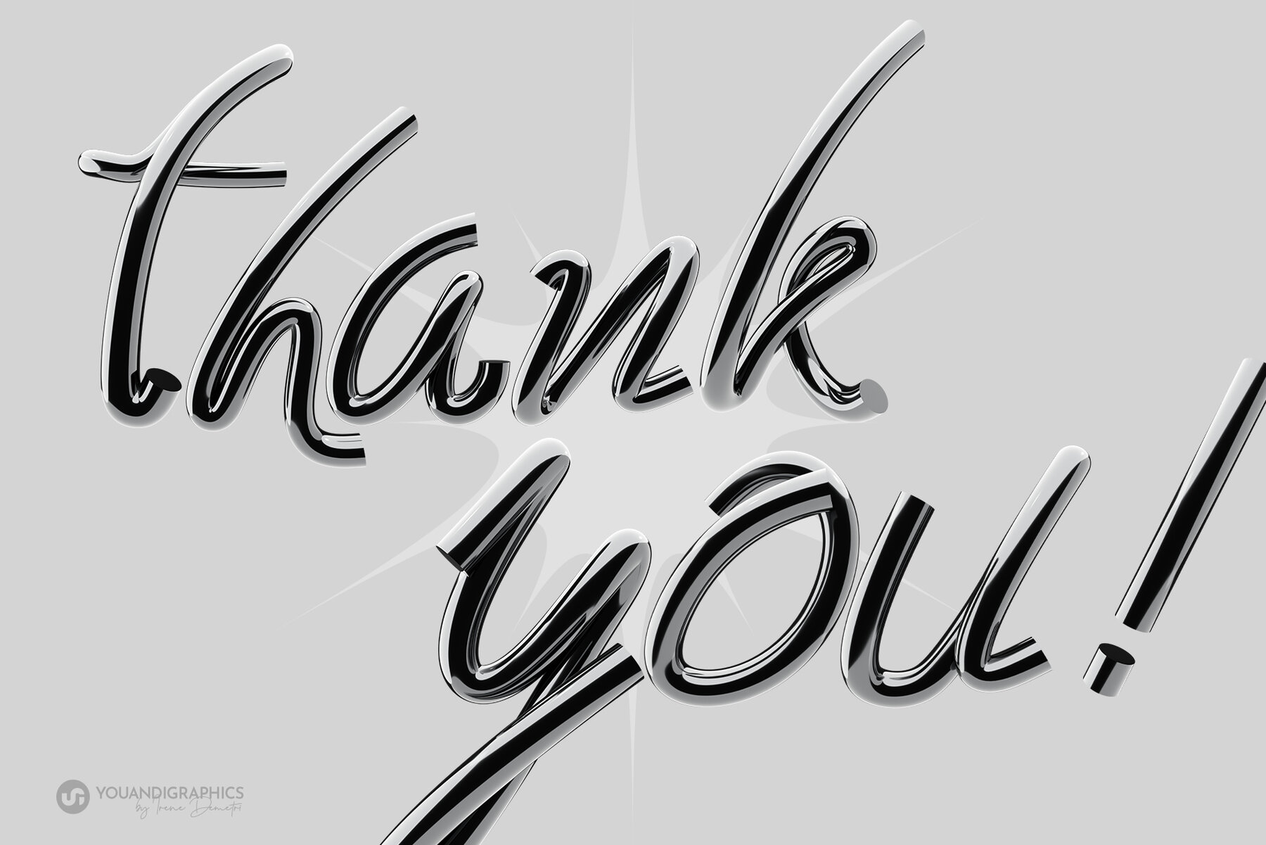 Chrome 3D Lettering set 13