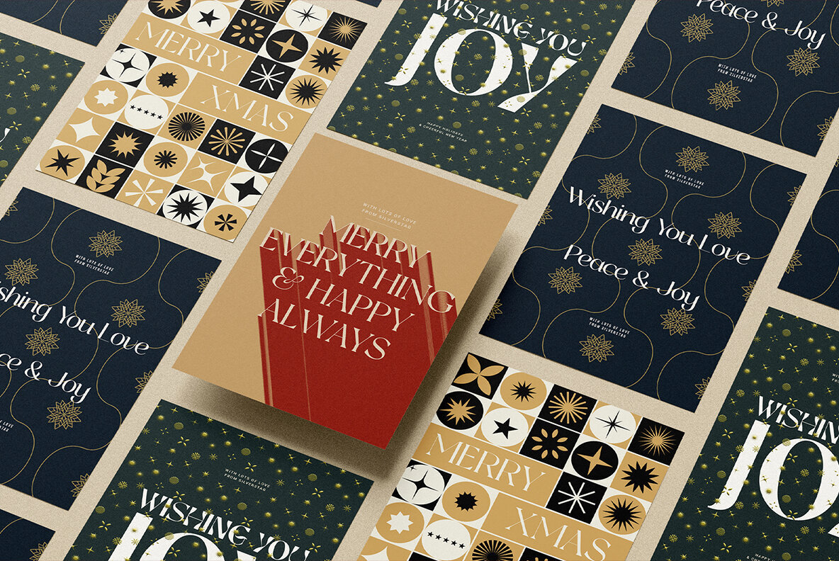 Modern Christmas Card Templates Pack 1
