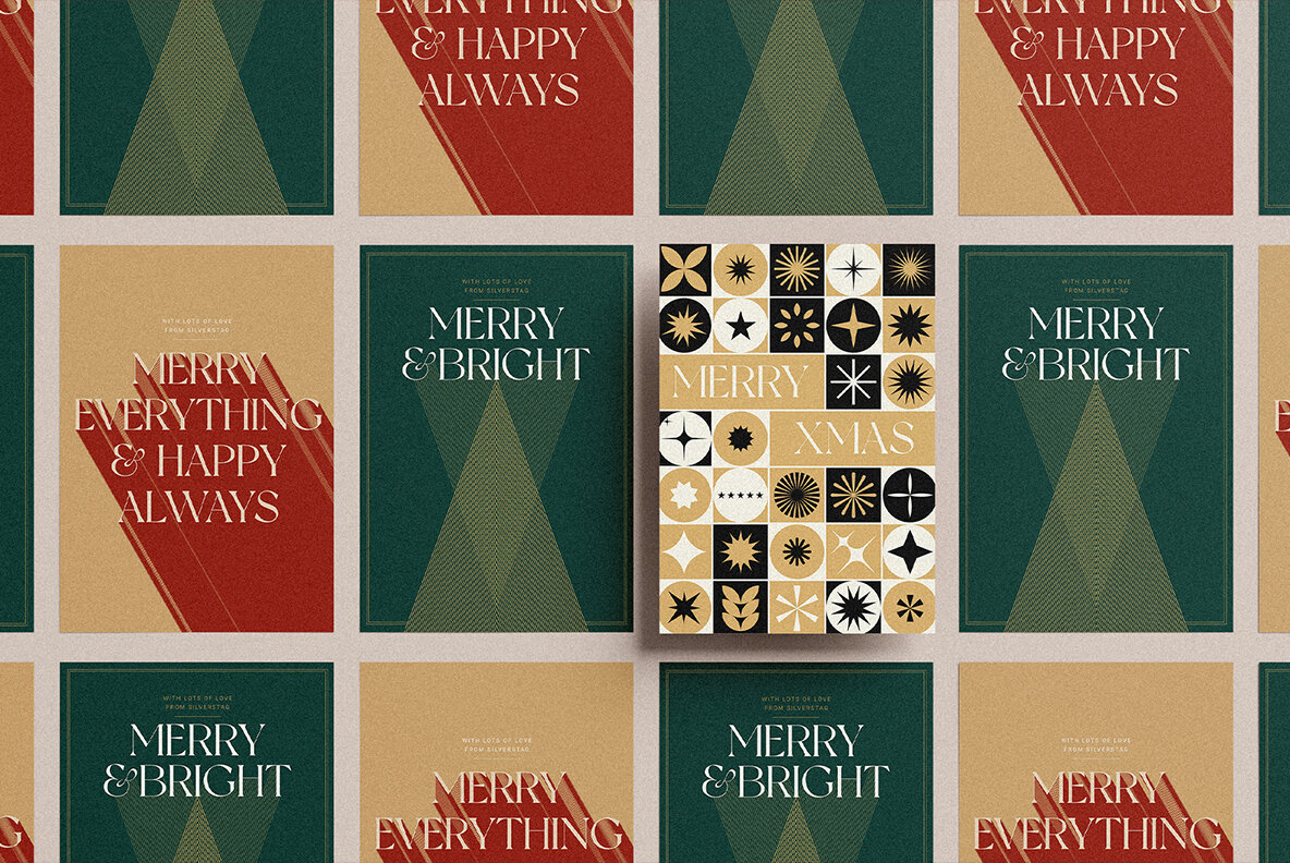 Modern Christmas Card Templates Pack 4