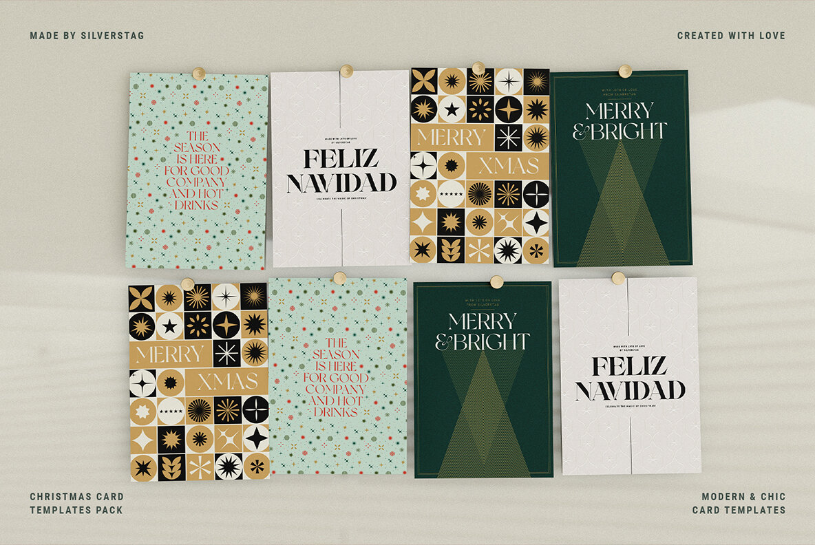 Modern Christmas Card Templates Pack 5