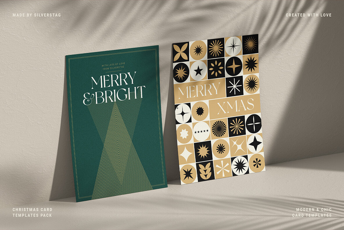 Modern Christmas Card Templates Pack 10