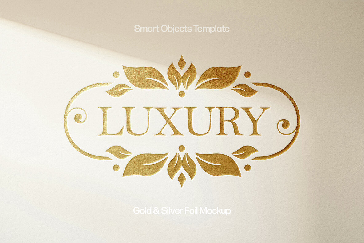 Deluxe Gold   Silver Foil Mockups with Shadow Overlays 1