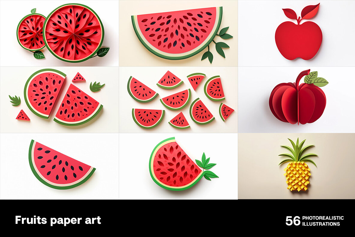 Fruits paper art 7