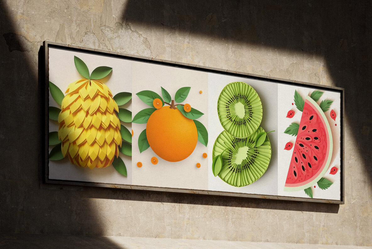 Fruits paper art 12