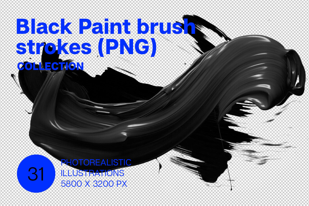 Black Paint Brush Strokes 1