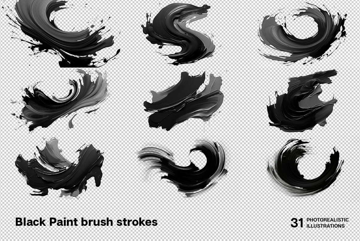 Black Paint Brush Strokes 2