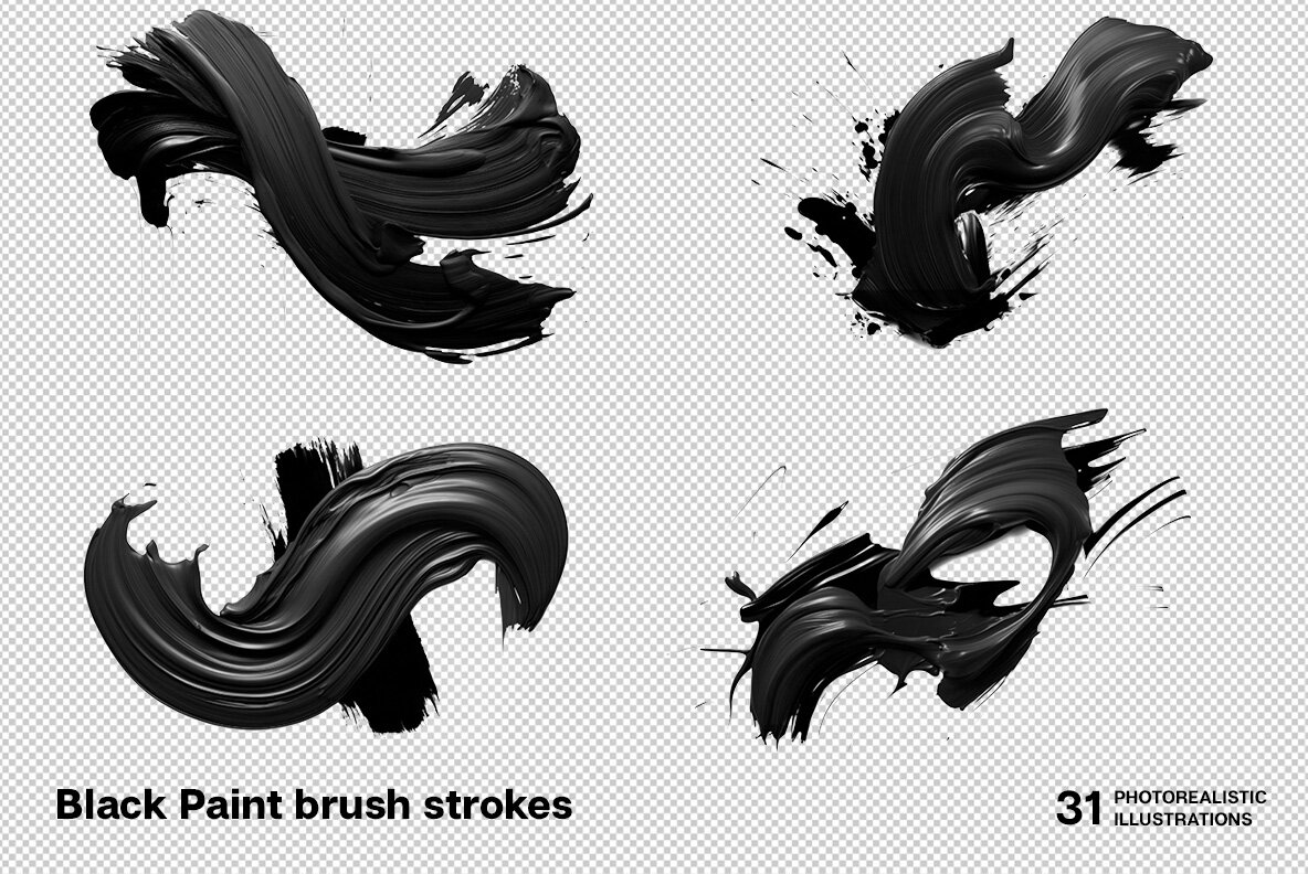 Black Paint Brush Strokes 5