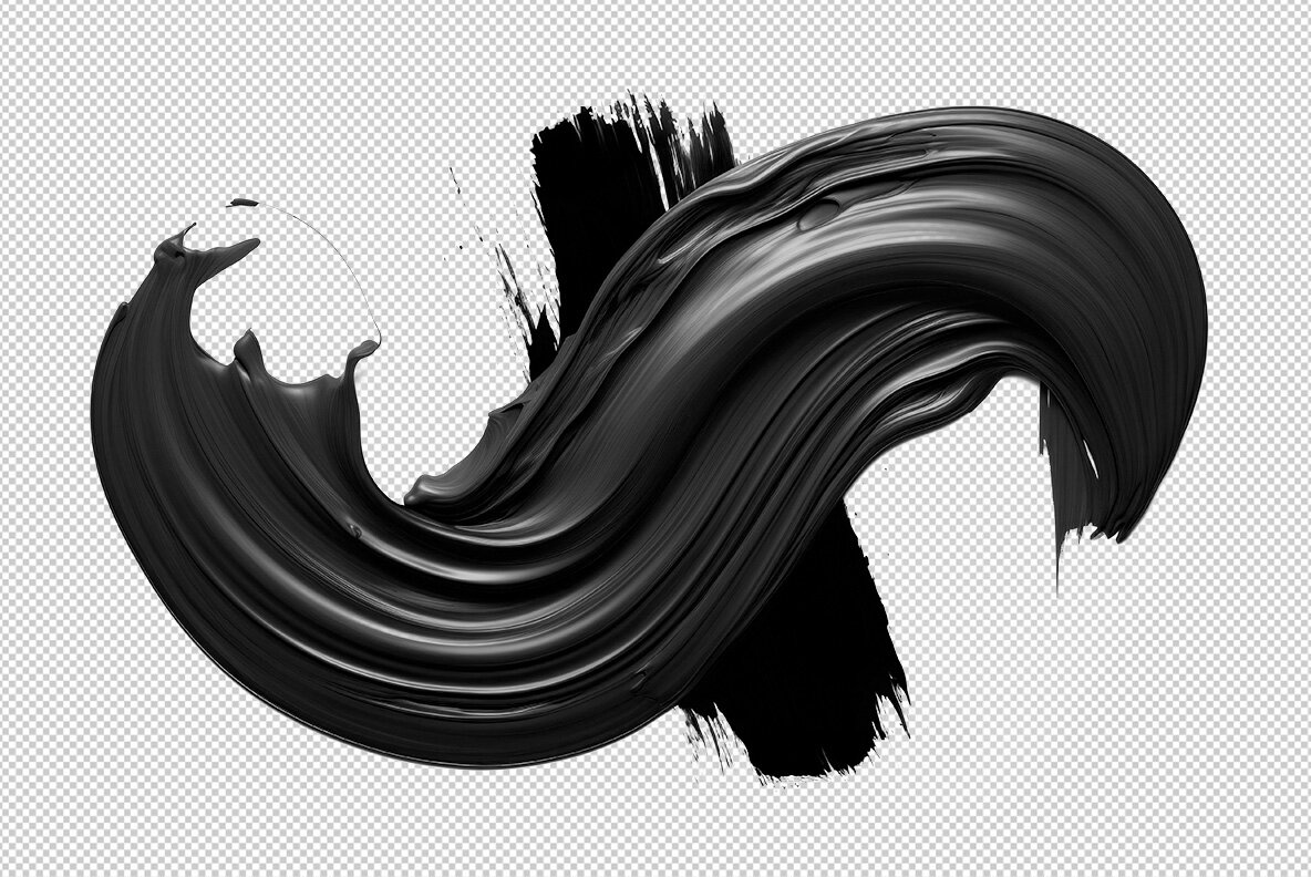 Black Paint Brush Strokes 6