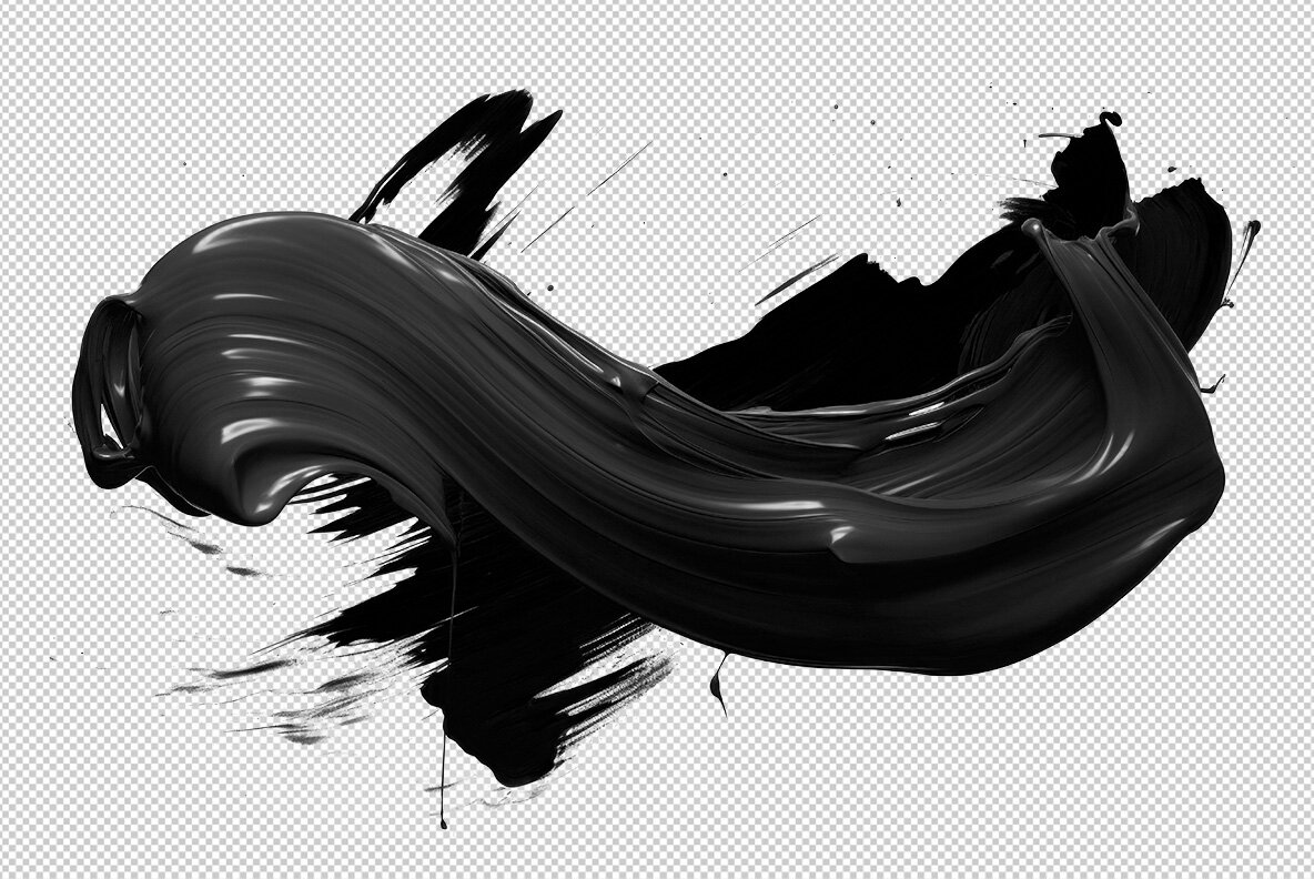 Black Paint Brush Strokes 7