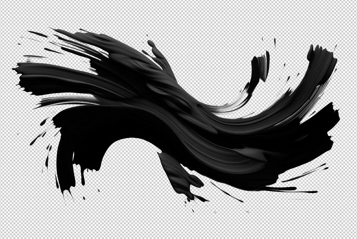 Black Paint Brush Strokes 8