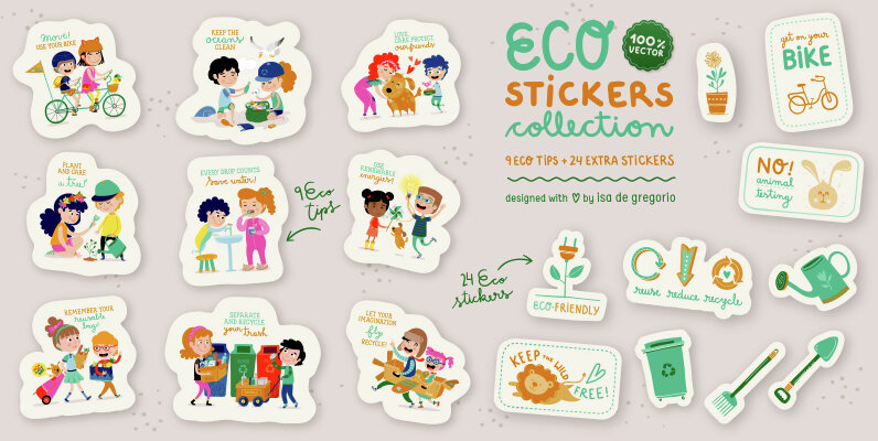 Eco Stickers to Care the Planet