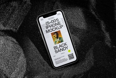 Black Sandy Iphone Mockup