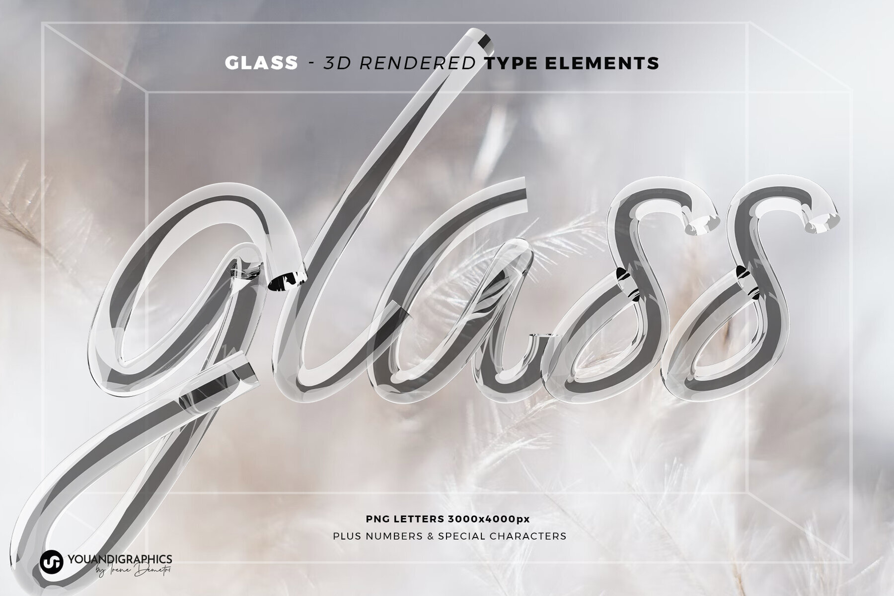 Glass 3D Lettering Set 1