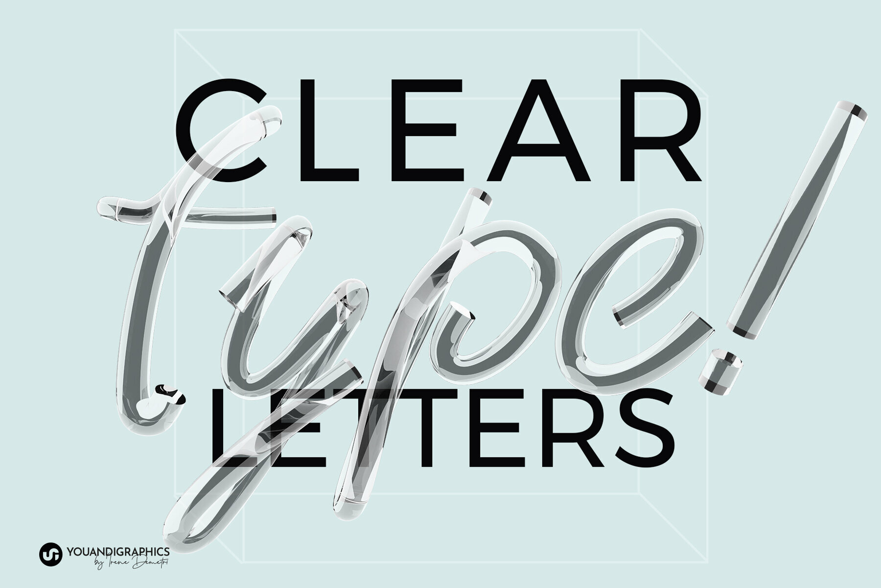Glass 3D Lettering Set 2