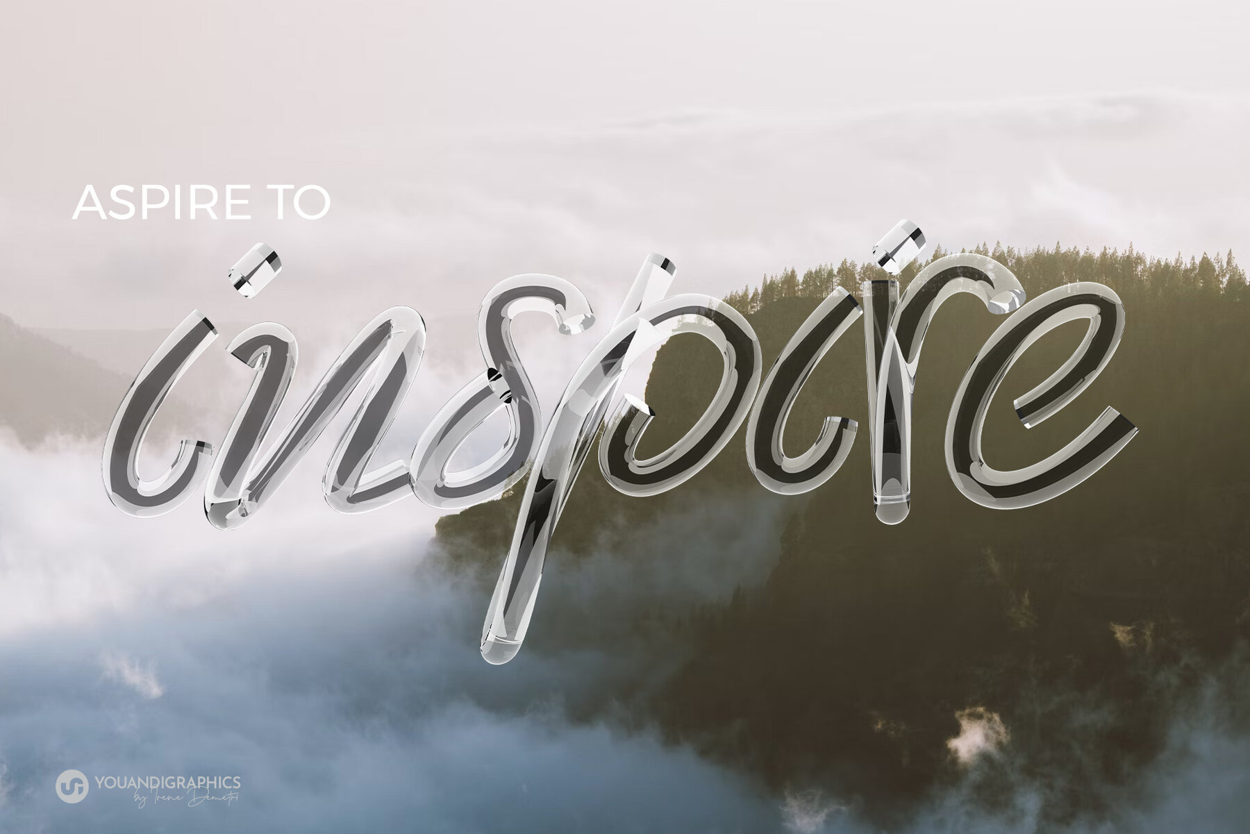 Glass 3D Lettering Set 4