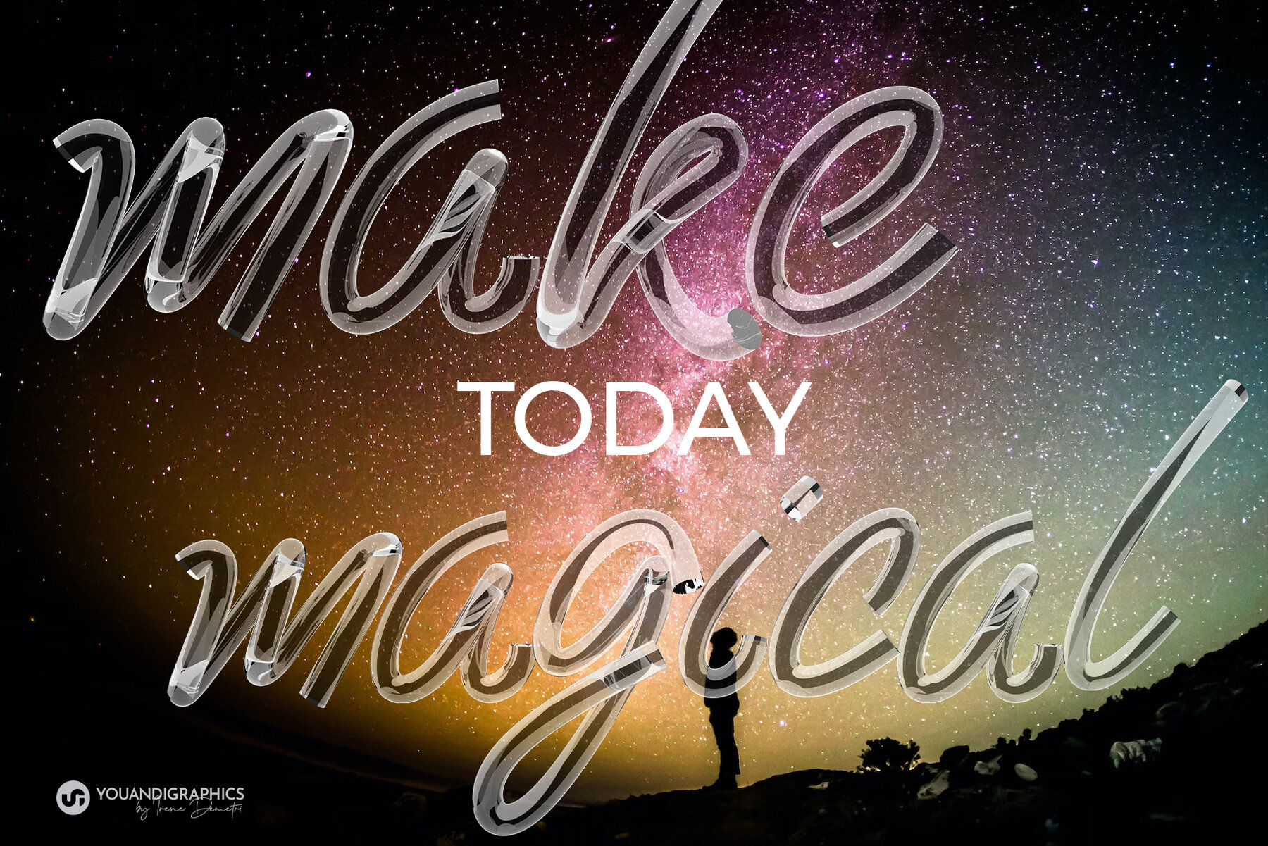 Glass 3D Lettering Set 5