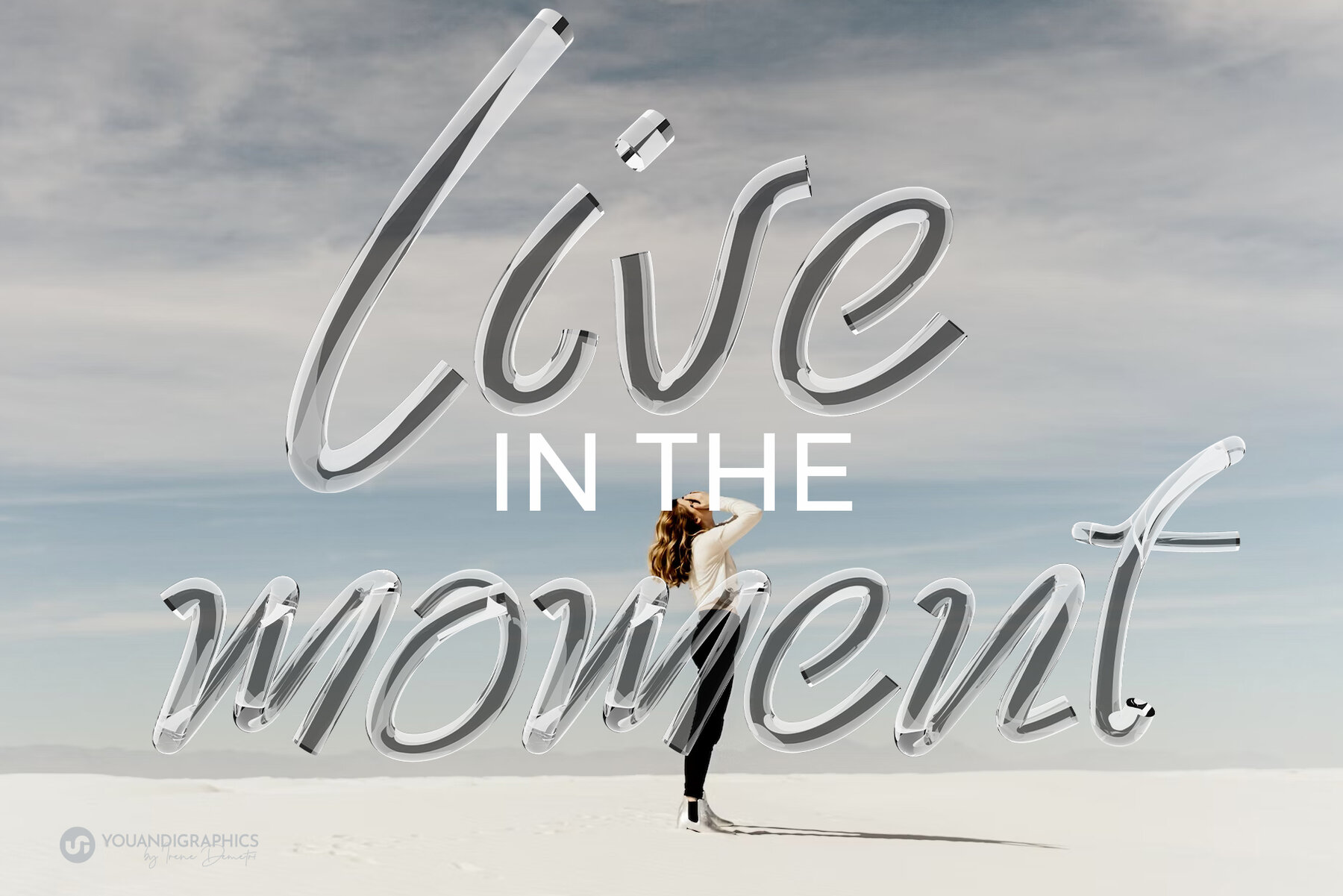 Glass 3D Lettering Set 6