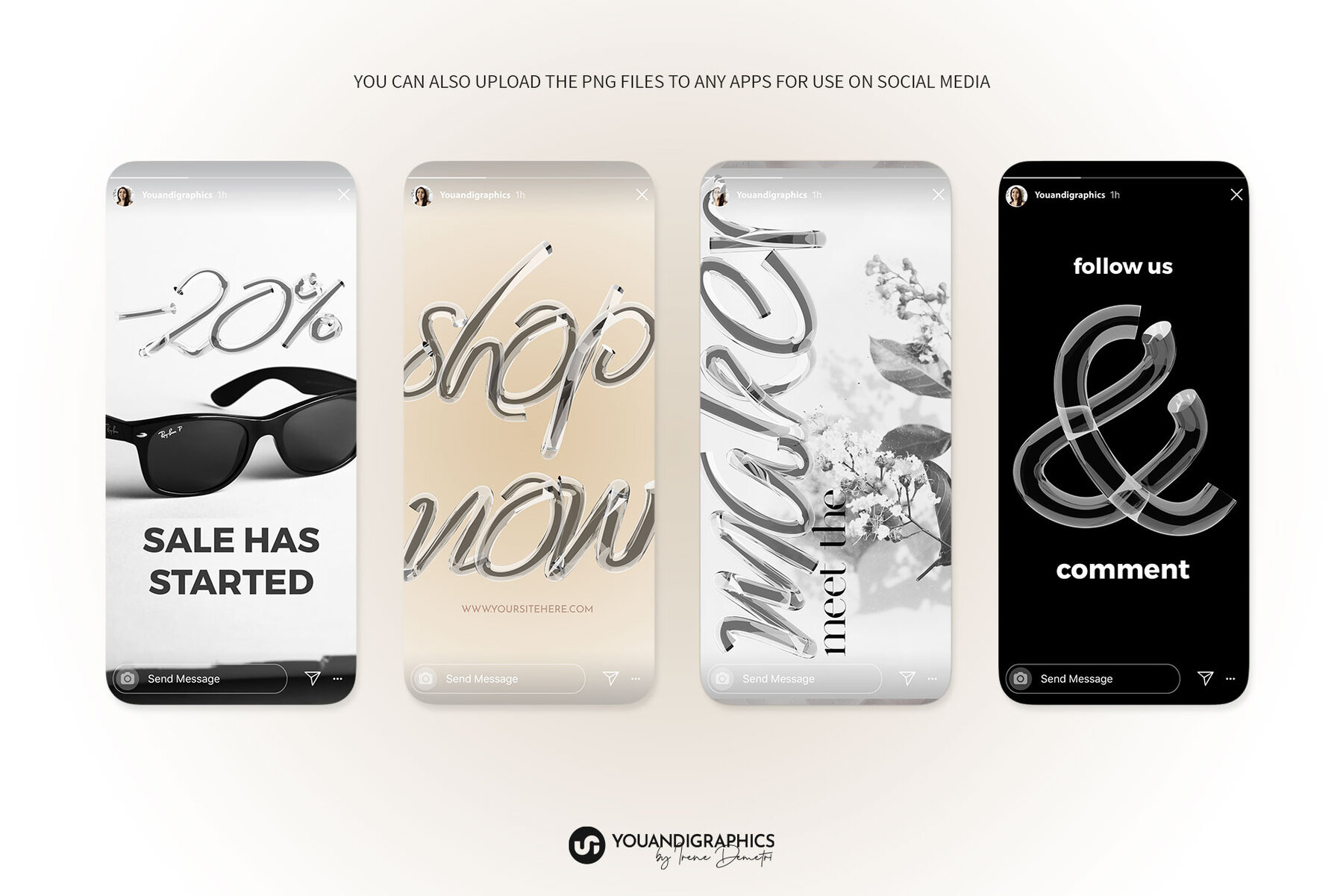 Glass 3D Lettering Set 8