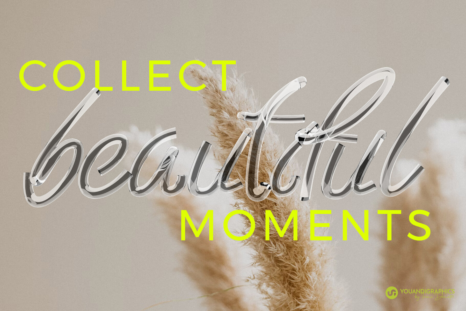 Glass 3D Lettering Set 9