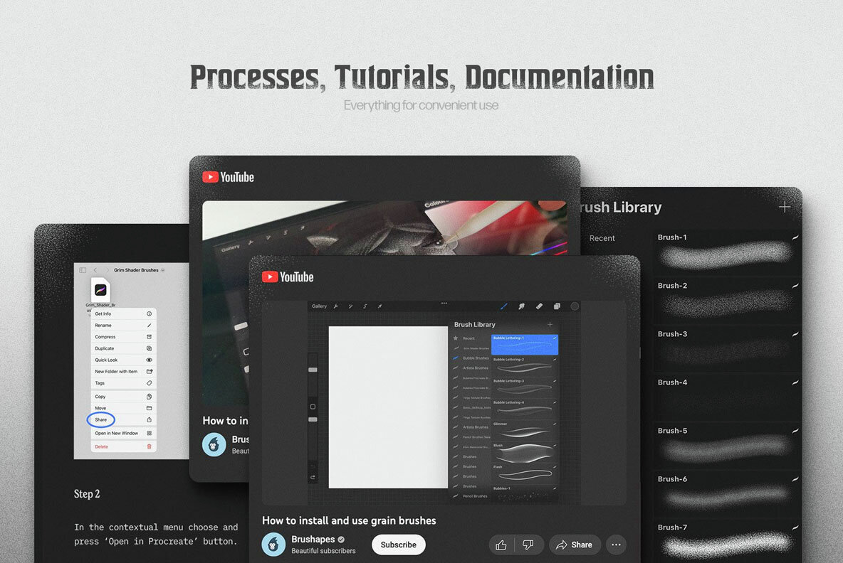 Grim Shader Brushes Starter Pack for Procreate 3