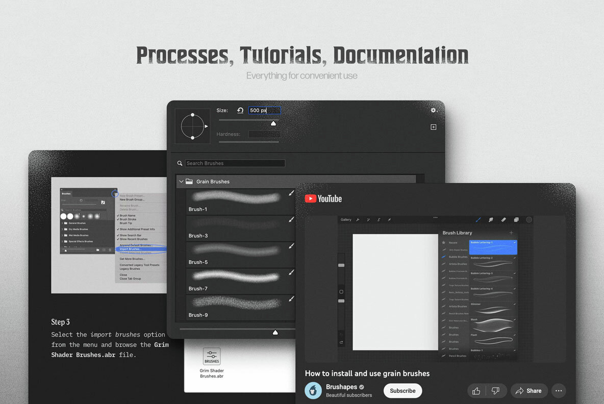 Grim Shader Brushes Starter Pack for Adobe Photoshop 3