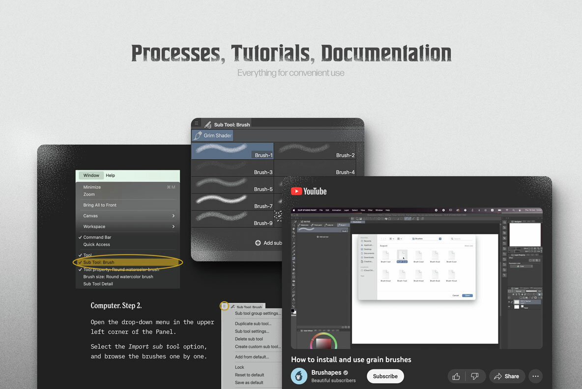 Grim Shader Brushes Starter Pack for Clip Studio Paint 3