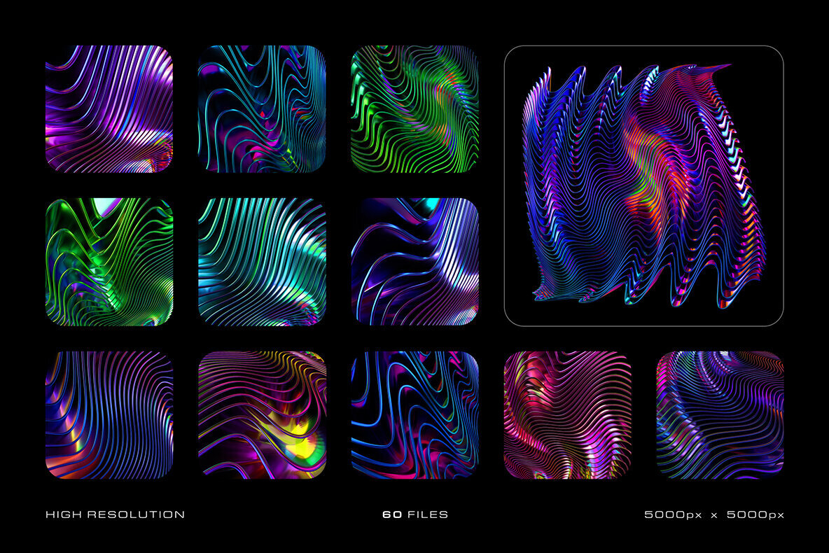 Glossy Waves Backgrounds   Shapes 3