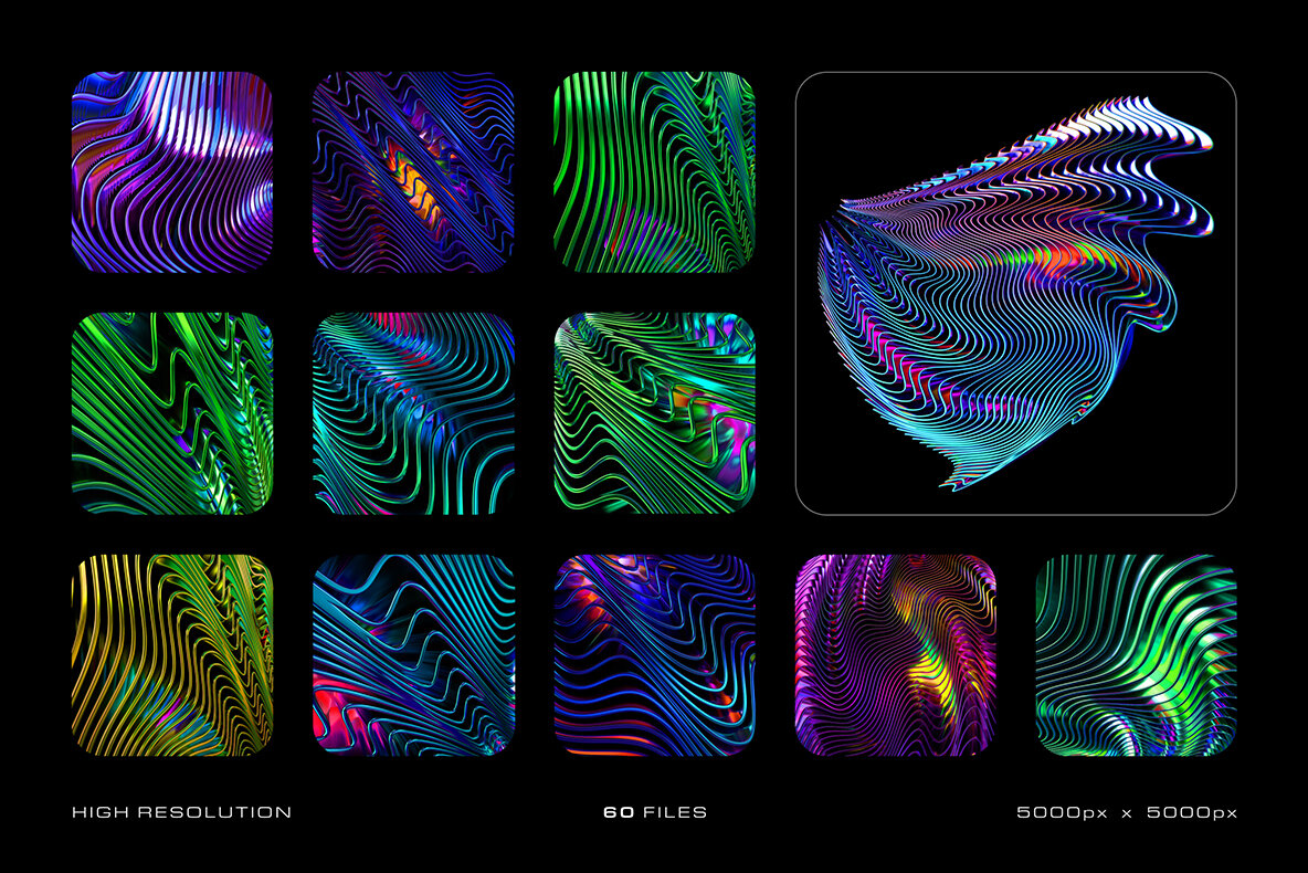 Glossy Waves Backgrounds   Shapes 7