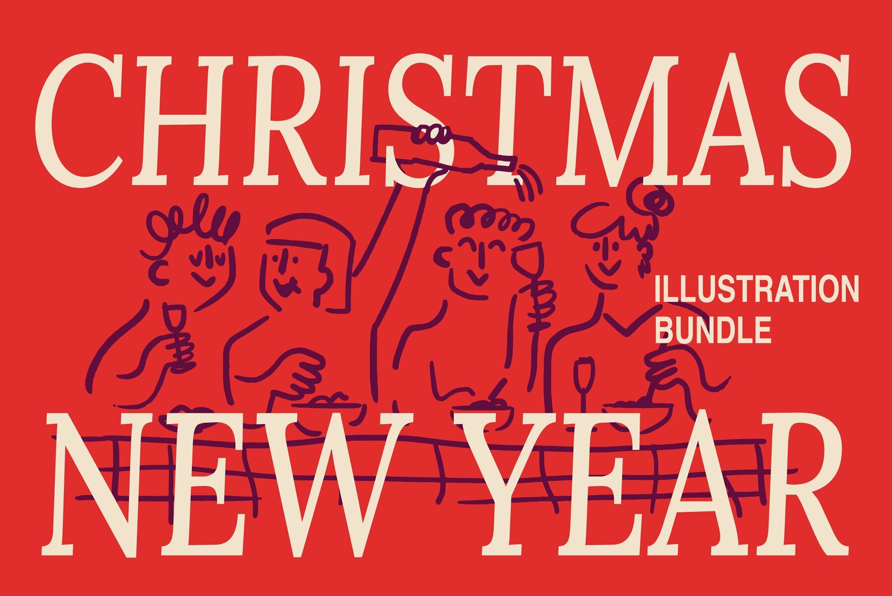 Christmas and New Year   Illustration Bundle 1