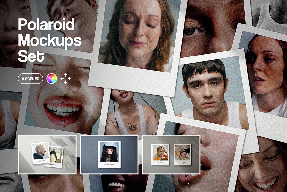 Instant Polaroid Frame Mockups Collection 1